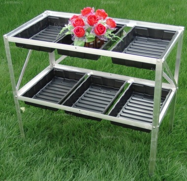 2 Tier Aluminium Seed Tray Frame 394 - 6 Seed Trays 2 Tier Aluminium Seed Tray Frame 394 - 6 Seed Trays