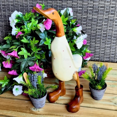 Decorative Wooden Duck 252 - Pastel Yellow