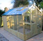 Thermowood Wooden Greenhouse 212 - Built In Shed