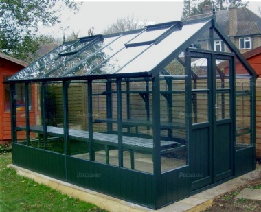 Painted Wooden Greenhouse 216 - Thermowood, Toughened Glass, Fitted Free