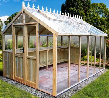 Pressure Treated Greenhouse 513 - Toughened Glass, Fitted Free