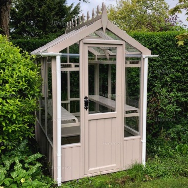 Painted Wooden Greenhouse 540 - Toughened Glass, Fitted Free