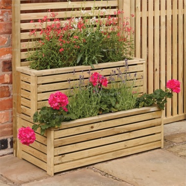 Pressure Treated, Two Tier Wooden Planters 951 - Pair of Planters, FSC® Certified