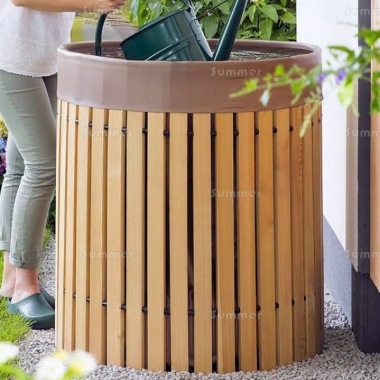 Water Butt, Wooden Slatted 2ft 8 Water Butt, Wooden Slatted 2ft 8